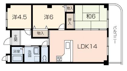 プロムナード・シカマⅠ(3LDK/3階)の間取り写真