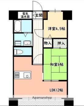 ファルネーゼ鵤(2LDK/1階)の間取り写真