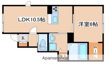 オーシャンコート姫路B(1LDK/1階)の間取り写真