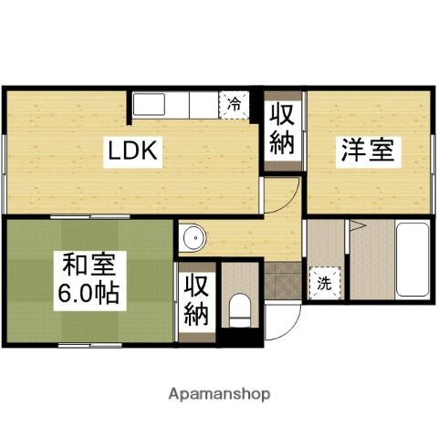 土井ハイツ(2LDK/1階)の間取り写真