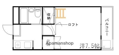 城北ハイツ(1K/2階)の間取り写真