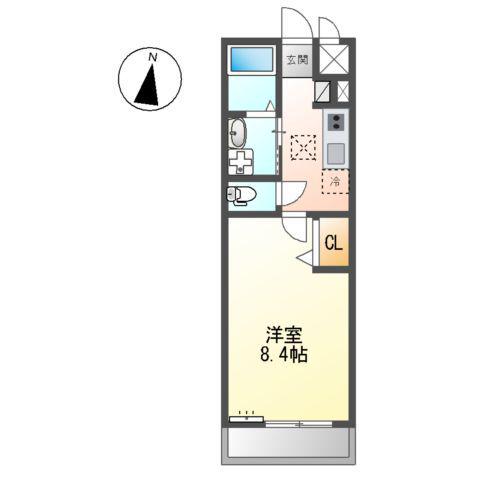 ペガサスⅡ(1K/1階)の間取り写真