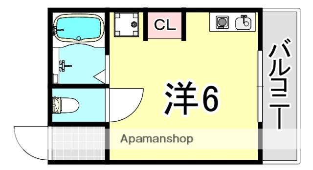 ローズレジデンス西八代(ワンルーム/2階)の間取り写真