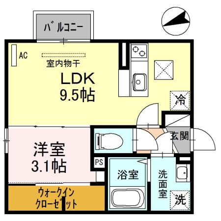 サントレーフル(1LDK/1階)の間取り写真