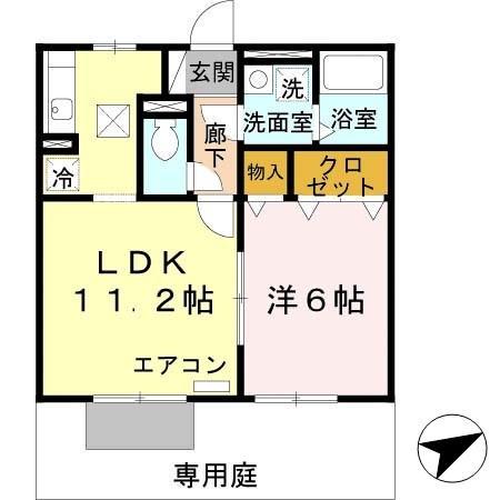 エマーブル(1LDK/1階)の間取り写真