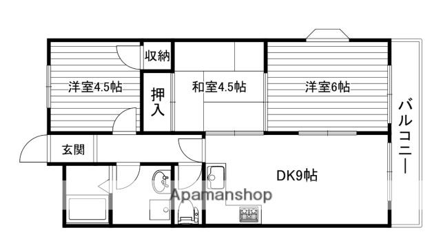 ルネシャルトB(3DK/2階)の間取り写真