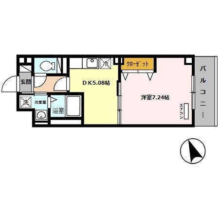 ヴィンチェロ(1DK/3階)の間取り写真