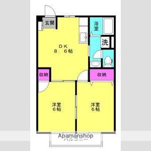 エスポワール・サン(2DK/2階)の間取り写真