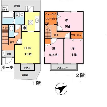 プログレスコート(3LDK)の間取り写真