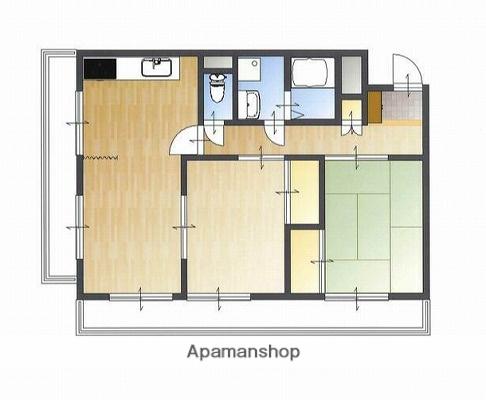 コーポ龍野(2LDK/3階)の間取り写真