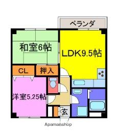 ハイツゆめさき(2LDK/4階)の間取り写真