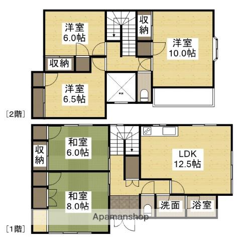 山陽本線 東姫路駅 徒歩28分 2階建 築32年(5LDK)の間取り写真