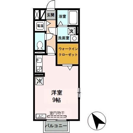 アクセスG(ワンルーム/2階)の間取り写真