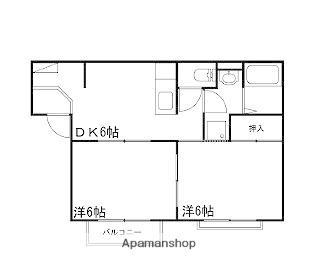 グラン・ラシーヌ(2DK/2階)の間取り写真