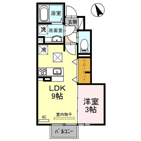 サンコート山水(1LDK/1階)の間取り写真