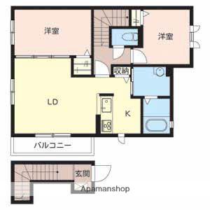 シャーメゾンカルテット(2LDK/2階)の間取り写真