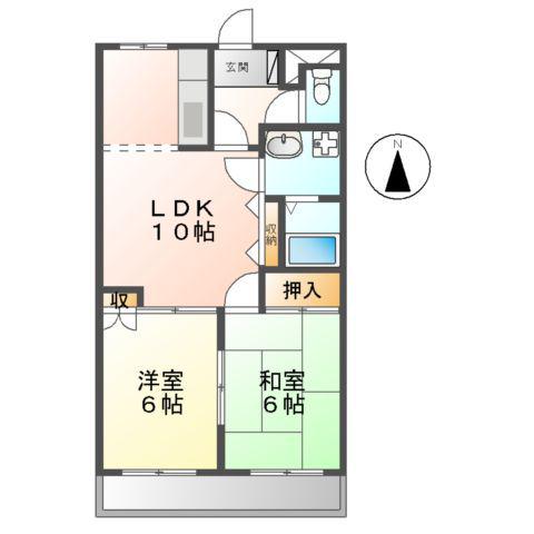 ピア・ルミナス 2番館(2LDK/1階)の間取り写真