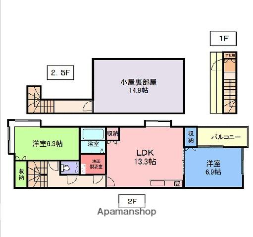 サファイア城北新町(2SLDK/2階)の間取り写真