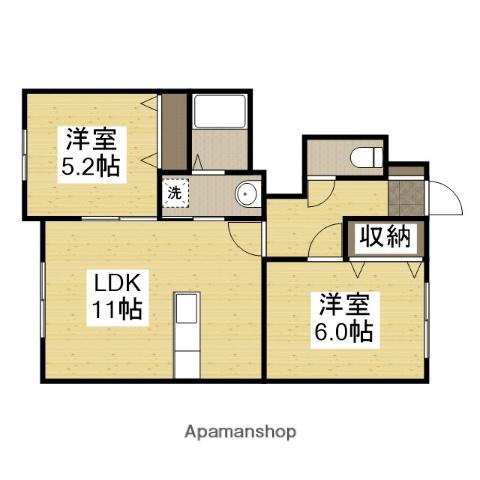 トラミッドヴィラ花田(2LDK/1階)の間取り写真