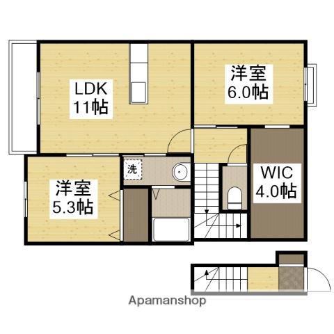トラミッドヴィラ花田(2SLDK/2階)の間取り写真