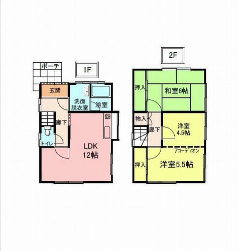 播但線 姫路駅 バス乗車時間：23分 神姫バスバス停で下車 徒歩2分 2階建 築27年(3LDK)の間取り写真