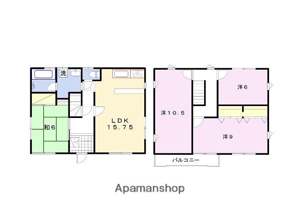 姫新線 余部駅 徒歩46分 2階建 築29年(4LDK)の間取り写真
