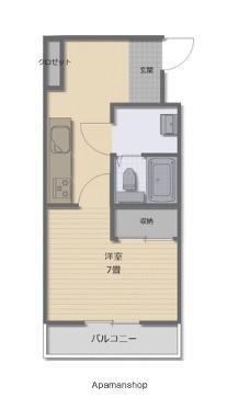 マンションとみた(1K/2階)の間取り写真