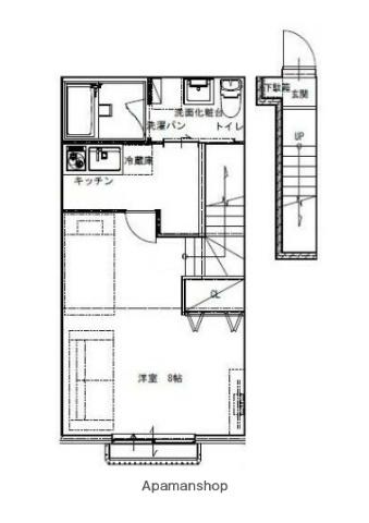 MOMENT・COCO(1K/2階)の間取り写真