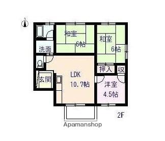 キャスティーイダ A棟(3LDK/2階)の間取り写真