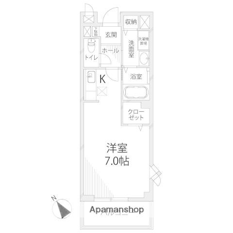 スカイルーム南条(ワンルーム/1階)の間取り写真
