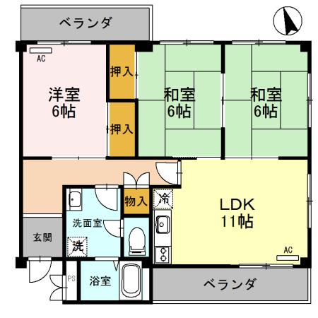 メゾン嵐山(3LDK/2階)の間取り写真