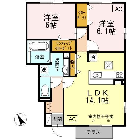 セーフティーコートI(2LDK/1階)の間取り写真