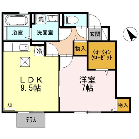 リバーハイツ東堀(1LDK/1階)の間取り写真