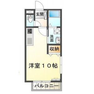 アウラ細江(ワンルーム/1階)の間取り写真