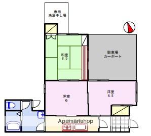 播但線 野里駅 徒歩4分 1階建 築58年(3K)の間取り写真