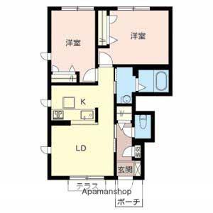 カーサ・トレス A(2LDK/1階)の間取り写真