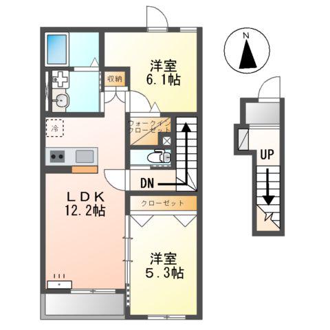 アルモカーサ(2LDK/2階)の間取り写真