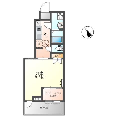 グランシャリオ(1K/1階)の間取り写真