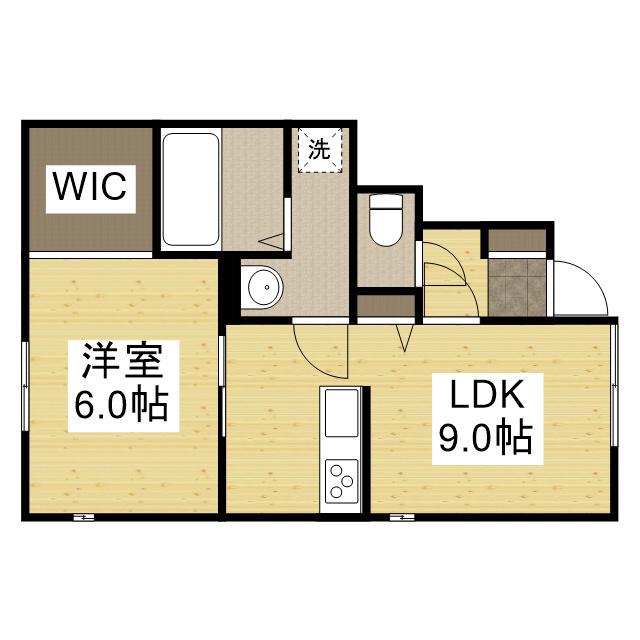 RIN BLOOM(1LDK/1階)の間取り写真