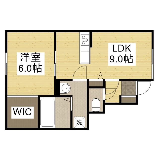 RIN BLOOM(1LDK/1階)の間取り写真