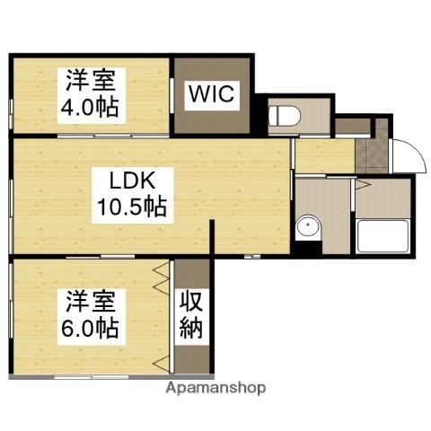 ルフレ手柄山(2LDK/1階)の間取り写真
