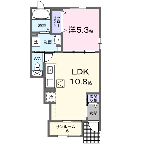 イーグレットヒルズⅡ(1LDK/1階)の間取り写真