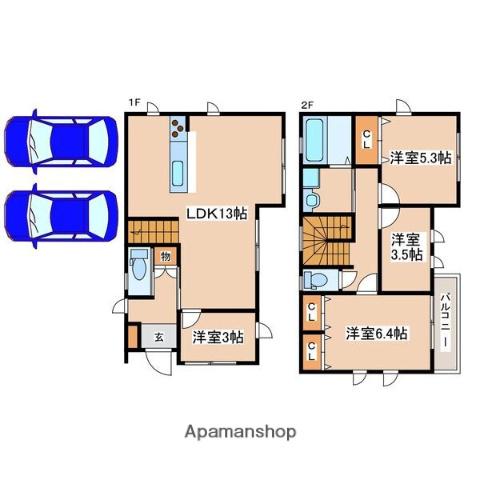 山陽本線 東姫路駅 徒歩29分 2階建 築1年(4LDK)の間取り写真