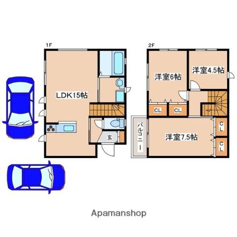 山陽本線 東姫路駅 徒歩29分 2階建 築1年(3LDK)の間取り写真
