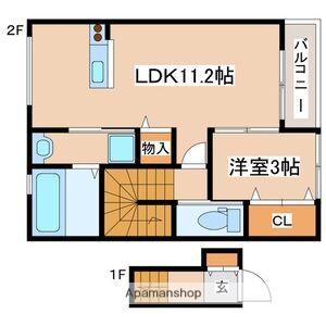坂元ハイツ(1LDK/2階)の間取り写真