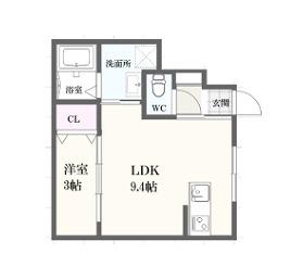 ボヌール妻鹿駅前(1LDK/1階)の間取り写真