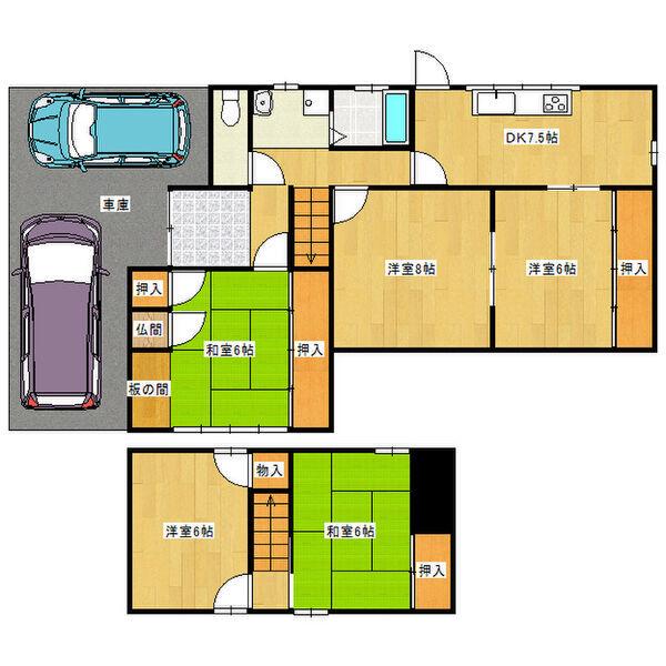 山陽電気鉄道網干線 山陽網干駅 徒歩9分 2階建 築56年(5DK)の間取り写真