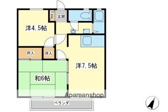 Mハイツ(2DK/1階)の間取り写真