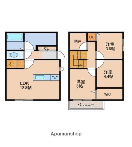 CASAサウス(3SLDK/2階)の間取り写真