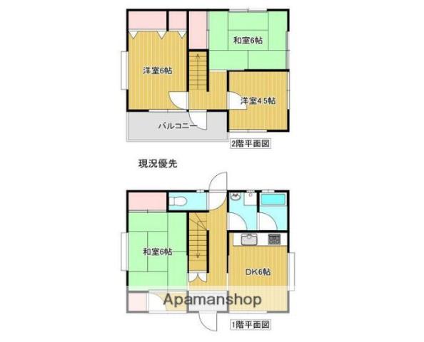 山陽本線 英賀保駅 徒歩30分 2階建 築29年(4DK)の間取り写真